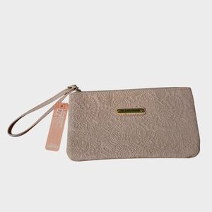 Stone Mountain Paisley Embossed Leather Wristlet Wallet Pink Blush Clutch Bag